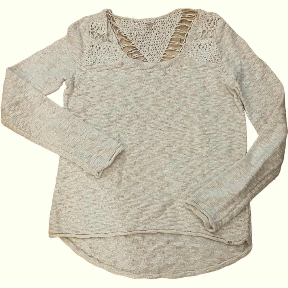 Rip curl Boho Sweater with Crochet Detail. . Size XS
